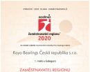 Koyo Bearings pošesté Zaměstnavatelem regionu v kategorii pod 500 zaměstnanců
